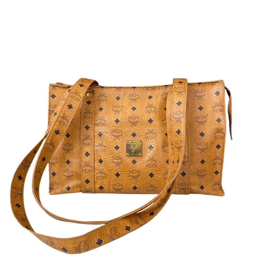 MCM Visettos Cognac Tote Bag Brown M26